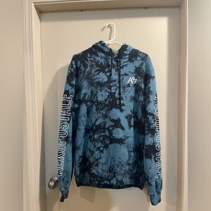 Aeropostale Blue and Black Tie-Dye Hoodie
